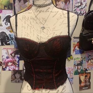 red lingerie top